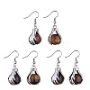 Natural Tiger Eye Palm Dangle Earrings EJEW-A092-09P-17-1