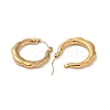 Flower 201 Stainless Steel Half Hoop Earrings for Women EJEW-G385-11G-2