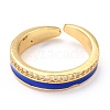 Adjustable Real 18K Gold Plated Brass Enamel Finger Rings RJEW-L071-23G-2