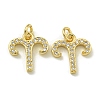 Rack Plating Brass Micro Pave Cubic Zirconia Pendants KK-K386-02G-G-1