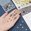 15Pcs 1-Hole Alloy & Plastic Beads Buttons BUTT-HY0001-11D-3