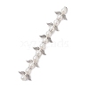 Alloy & ABS Plastic Imitation Pearl Round Beaded Link Chains PALLOY-JF02923-3