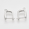 Brass Micro Pave Cubic Zirconia Hoop Earring Findings with Latch Back Closure KK-T048-022P-NF-2