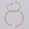 Golden Tone Daisy Braided Bead Bracelets WY1454-18-1