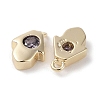 Brass Micro Pave Cubic Zirconia Charms KK-G491-27G-02-2