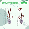 3Pcs Nuggets Natural Amethyst & Rose Quartz & Quartz Crystal Flowerpot Decoration HJEW-OC00088-2