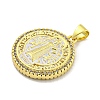 Rack Plating Brass Micro Pave Cubic Zirconia Pendants KK-B091-22G-04-2