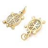 Brass Pave Clear Cubic Zirconia Pendants KK-U009-12B-G-2