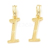 Rack Plating Eco-Friendly Brass Letter Pendants KK-K265-02G-I-1