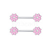 316L Surgical Stainless Steel Enamel Flower Nipple Rings WG12885-09-1