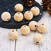 100Pcs 10 Style Unfinished Natural Wood European Beads WOOD-TA0001-55-15