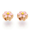 Light Gold Tone Alloy Enamel Beads ENAM-WH0057-43C-1