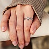 2Pcs Heart 925 Sterling Silver Micro Pave Clear Cubic Zirconia Finger Rings for Women FS-WG4005F-02-5