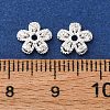 925 Sterling Silver Clear Cubic Zirconia Bead Caps STER-A047-07C-S-3