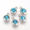 201 Stainless Steel Rhinestone Charms X-STAS-S068-12-2