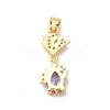 Rack Plating Brass Micro Pave Cubic Zirconia Pendants KK-B068-21G-3