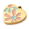 304 Stainless Steel Enamel Charms STAS-M105-30G-01-2