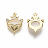 Brass Micro Pave Cubic Zirconia Charms KK-R132-013-NF-2