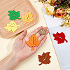 4 Sets Leaf Wool Needle Felting Decoration DIY-MA0006-83A-3