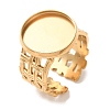 Woven Bezel 304 Stainless Steel Cuff Ring Components SA-CBAD8FA-01G-04-1