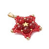 Natural Carnelian(Dyed & Heated) Star Pendants PALLOY-JF03116-03-3