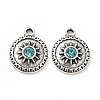 Rack Plating Alloy Rhinestone Pendants PALLOY-P289-55AS-02-2