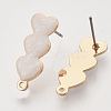 Iron Enamel Stud Earring Findings IFIN-N003-08D-2