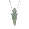 Natural Green Aventurine Faceted Cone Perfume Bottle Pendant Necklace PW-WG8F691-11-1