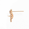 Brass Micro Pave Clear Cubic Zirconia Earring Findings KK-T062-214G-NF-4