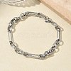 304 Stainless Steel Paperclip & Rolo Chain Necklace and Bracelet Set SJEW-D091-02P-4