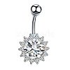 Clear Cubic Zirconia Belly Button Rings WG9960A-36-1