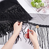 AHADERMAKER 5 Yards Sparkle Polyester Tassel Lace Trim OCOR-GA0001-55B-3