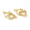 Rack Plating Brass Cubic Zirconia Double Heart Connector Charms KK-C084-32B-G-2