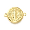 Brass Saint Benedict Medal Connector Charms KK-P295-44A-G-1