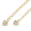 Brass Micro Pave Cubic Zirconia Ends with Chains KK-U043-03G-2