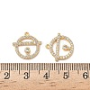 Brass Micro Pave Clear Cubic Zirconia Charms KK-B160-02G-3