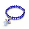 Angel Glass Beaded Acrylic Charm Bracelets BJEW-JB01795-01-1