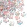 Two Tone Transparent Glass Bead Caps GLAA-Z020-02F-1