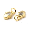 Brass Micro Pave Cubic Zirconia Charms KK-E068-VB234-3