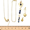 Natural Lapis Lazuli Round Heart Pendant & Necklaces & Bracelets Sets SJEW-Q002-06G-3