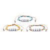 Love Word Acrylic Cube Braided Beaded Bracelets Set BJEW-TA00068-1