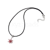 Evil Eye Handmade Lampwork & Glass Sead Beaded Pendant Necklaces NJEW-MZ00092-02-4