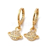 Rack Plating Brass Micro Pave Cubic Zirconia Leverback Earrings EJEW-P221-35G-1