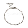 304 Stainless Steel Link Chain Bracelets for Women BJEW-S153-09P-1