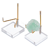 Square Clear Acrylic Crystal Rock Display Easels with Iron Holder ODIS-WH0038-27-1