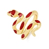 Brass Enamel Cuff Rings for Women RJEW-U043-17G-02-4