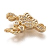 Brass Micro Pave Clear Cubic Zirconia Charms ZIRC-C020-41G-3