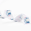 Single Face Word Love with Volleyball Printed Polyester Grosgrain Ribbons SRIB-P019-04-3