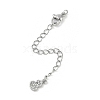 Brass Micro Pave Cubic Zirconia Ends with Chains KK-U043-05P-1