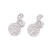 Brass Micro Pave Cubic Zirconia European Dangle Charms X-ZIRC-E163-06P-2